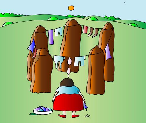 Stonehenge Washing Line.