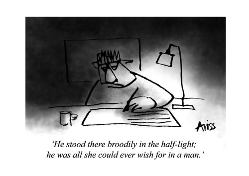 'He stood there in the half-light; he was all she could ever hope for in a man.'