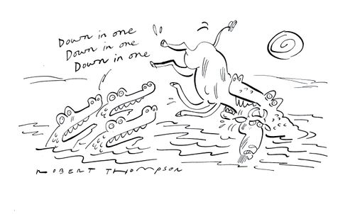 'Down in one! Down in one! Down in one!'