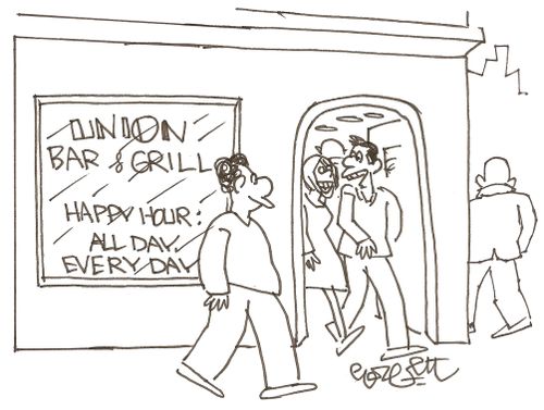 Union Bar & Grill...Happy hour: all day, every day.