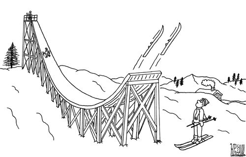Ski jump mishap