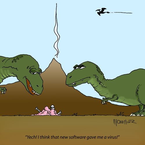 'Yech! I think that new software gave me a virus!'
