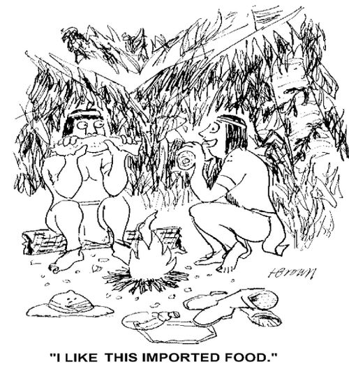 'I like this imported food.'