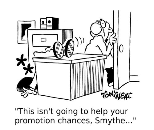 'This isn't going to help your promotion chances, Smythe...' 