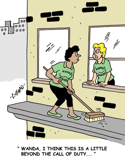 'Wanda, I think this is a little beyond the call of duty.'