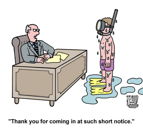 'Thank you for coming in at such short notice.'