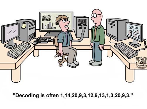'Decoding is often 1, 14, 20, 9, 3, 12, 9, 13, 1, 3, 20, 9, 3.'