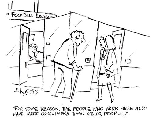 'For some reason, the people who work here also have more concussions than other people.'