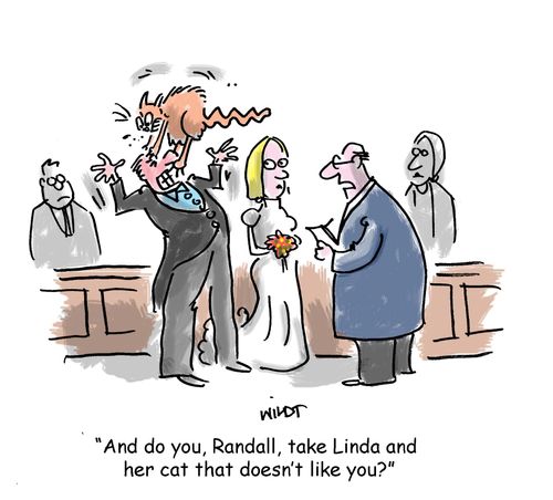 'And do you, Randall, take Linda and her cat that doesn't like you?'