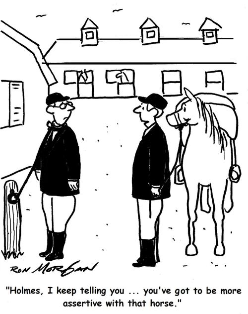 'Holmes, I keep telling you ... you've got to be more assertive with that horse.'