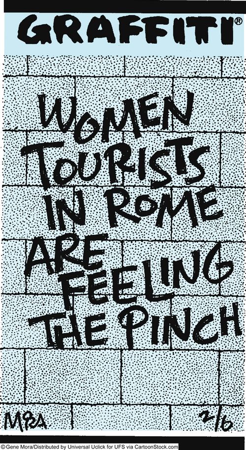 Women tourists in Rome are feeling the pinch.