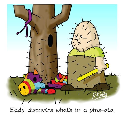 Eddy discovers what's in a pins-ata.