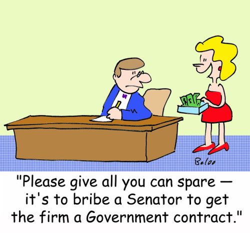 'Please give all you can spare -- it's to bribe a Senator to get the firm a Government contract.'