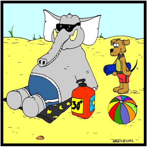 Elephant-size sunscreen bottle