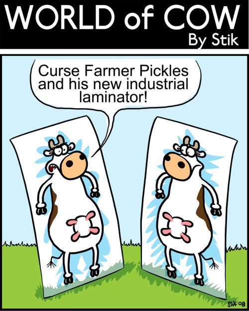 Curse Farmer Pickles and his industrial laminator!