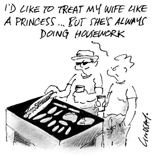 I'd like to treat my wife like a princess, but she's always doing housework.