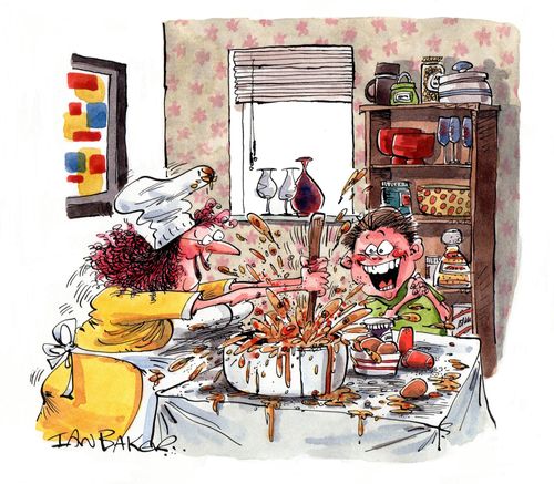 Cooking with mum.