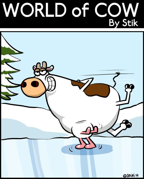 Ice Skating Cow