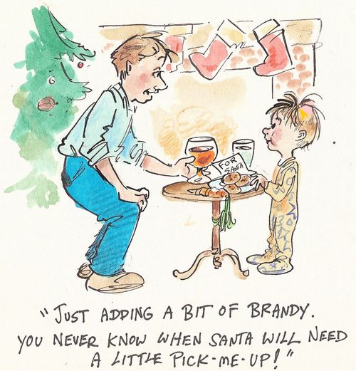 'Just adding a bit of brandy. You never know when Santa will need a little pick-me-up.'