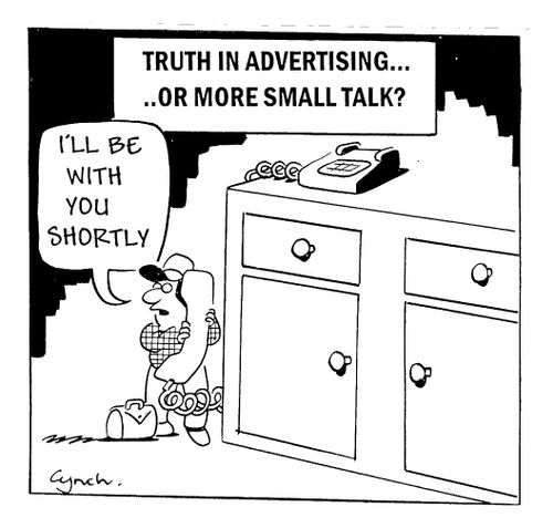 "Truth in advertising...or more small talk?"