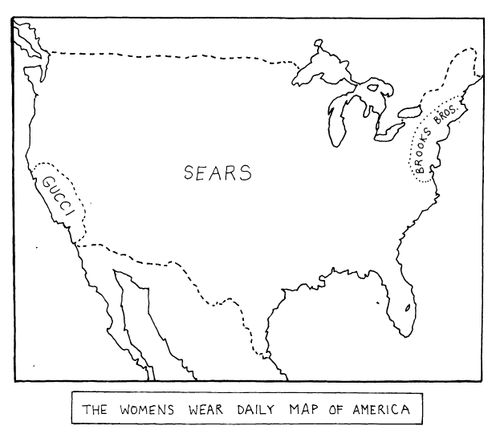 'The womens wear daily map of America'
