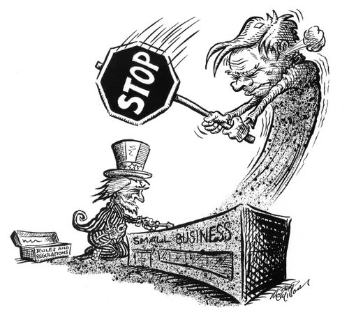Stopping Uncle Sam adding rules and regulations to small businesses.