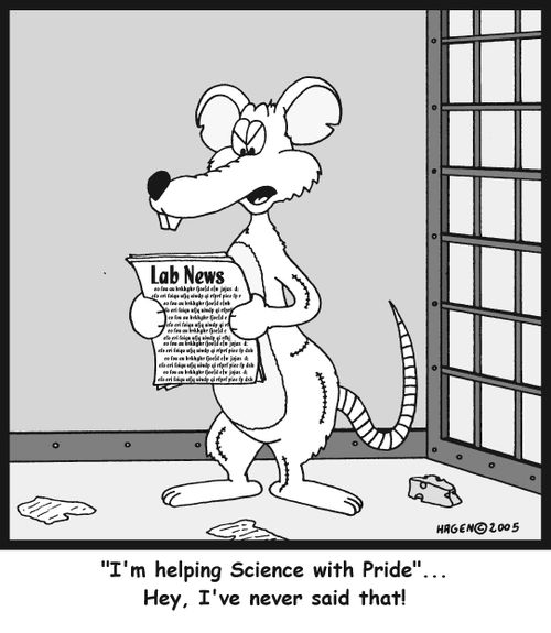 ' 'I'm helping Science with Pride'... Hey, I've never said that!'