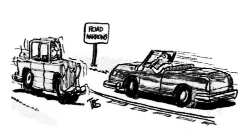 Road Narrows.