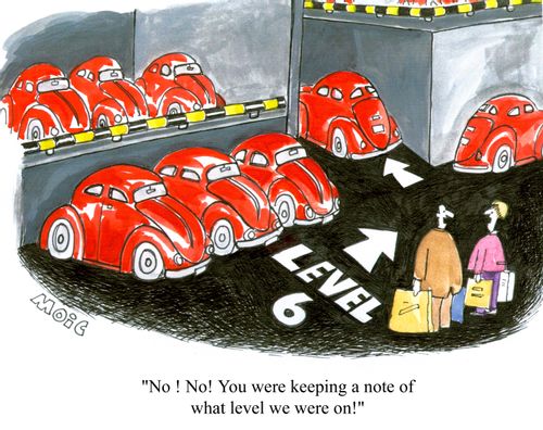 'No! No! You were keeping a note of what level we were on!'
