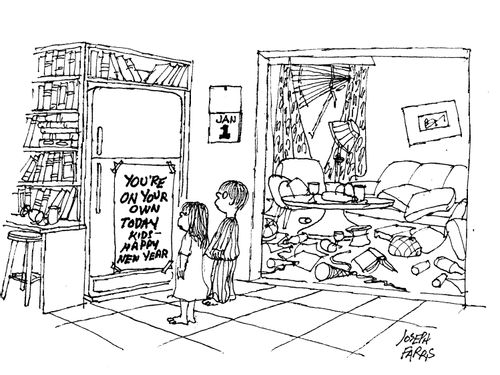 Children on their own for New Year.