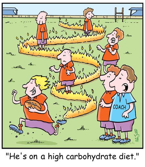 'He's on a high carbohydrate diet,'