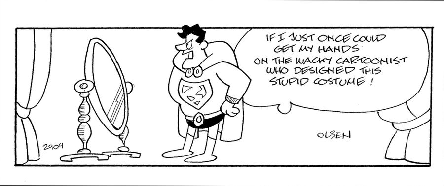 If i could just once get my hands on the wacky cartoonist who designed this stupid costume