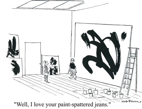 'Well, I love your paint-spattered jeans.'