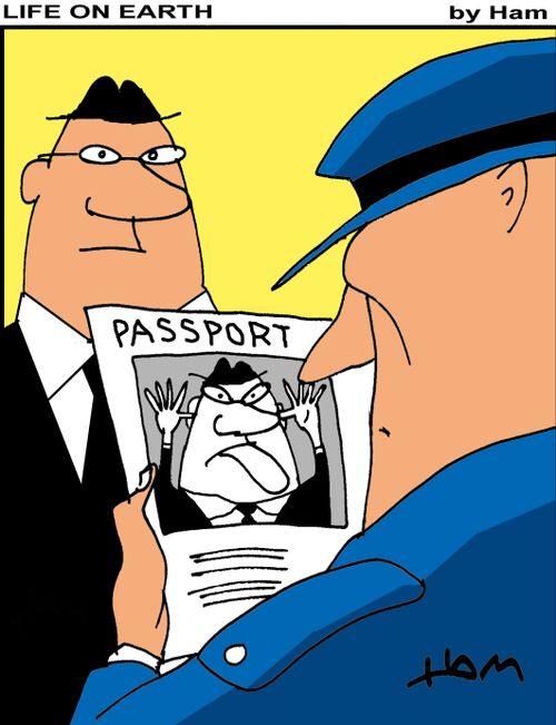 Rude passport photo.