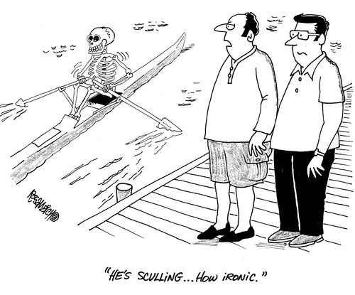 'He's sculling...how ironic.'