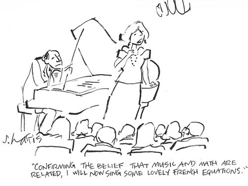 'Confirming the belief that music and math are related, I will now sing some lovely French equations.'