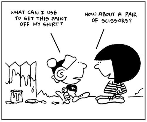 'What can I use to get this paint off my shirt?'