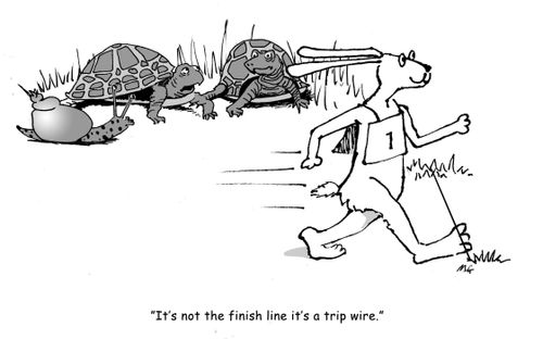 'It's not a finish line it's a trip wire.'