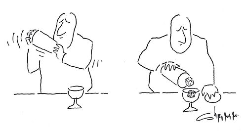 Shaking dice.
