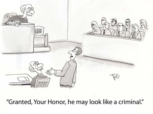 'Granted, Your Honor, he may look like a criminal.'