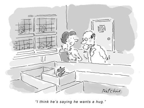 'I think he's saying he wants a hug.'