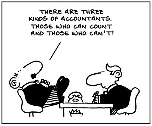 'There are three kinds of accountants. Those who can count and those who can't.'