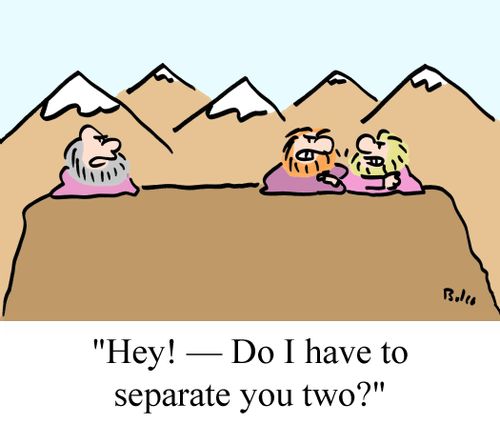 'Hey! - Do I have to separate you two?'