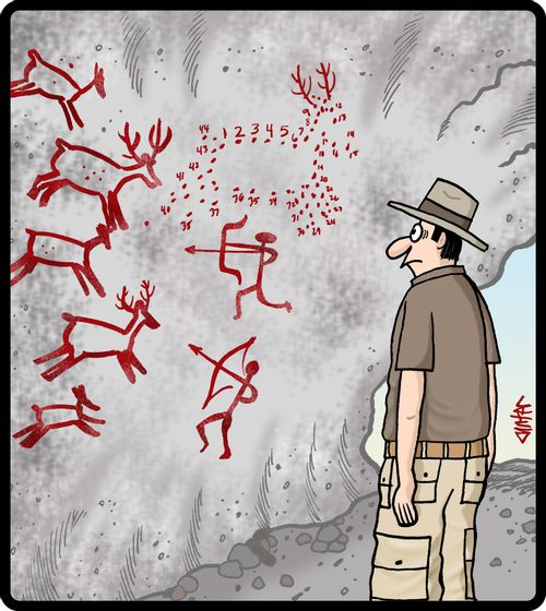 Dot to dot cave art.