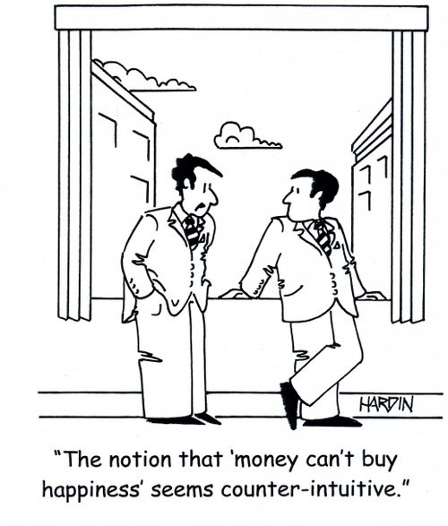 'The notion that 'money can't buy happiness' seems counter-intuitive.'