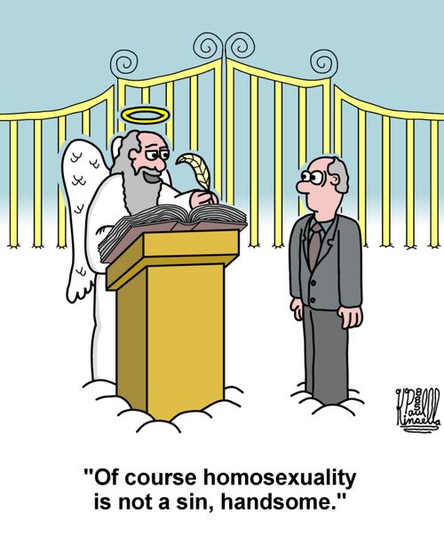 'Of course homosexuality is not a sin, handsome.'