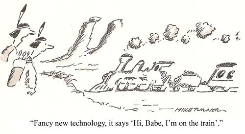 'Fancy new technology, it says 'Hi, Baby, I'm on the train'.'