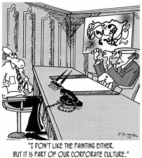 'I don't like the painting either, but it is part of our corporate culture.'