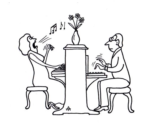 Piano desk.