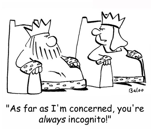 'As far as I'm concerned, you're ALWAYS incognito!'